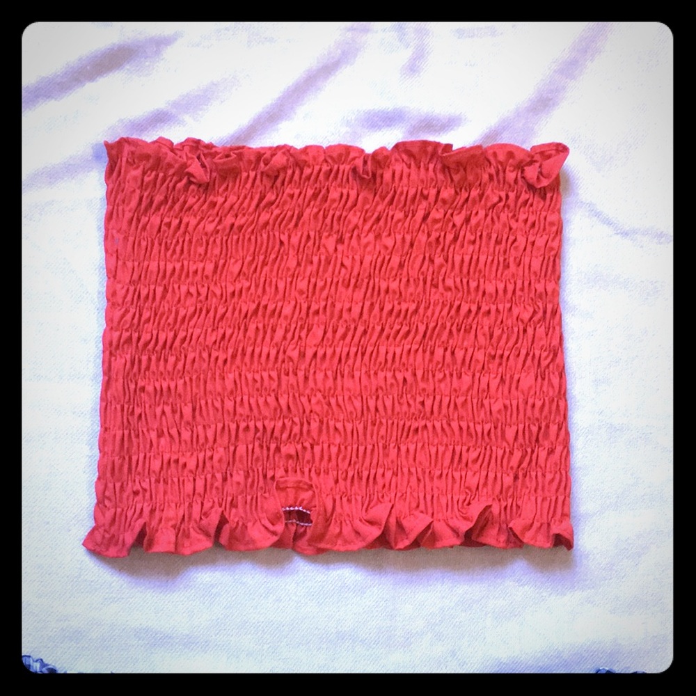 Red bandeau top